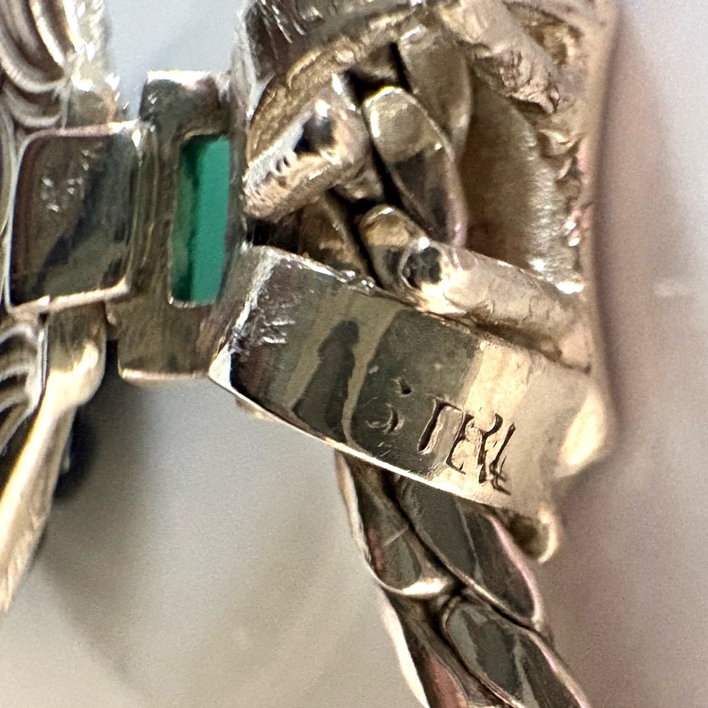 Art Deco Necklace in 925 Sterling with onyx pendant - Picture 8 of 8